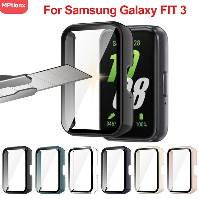 Mptionx Hülle und Glas für Samsung Galaxy Fit 3, Silikon, Schwarz - Bild 1