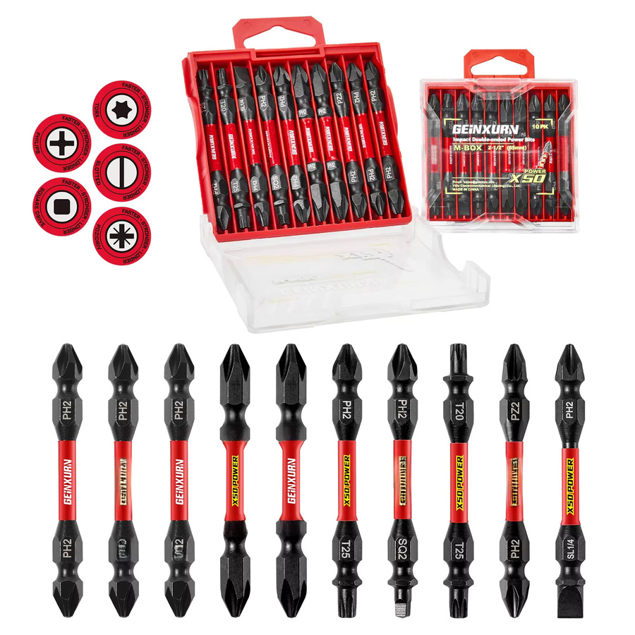 Geinxurn Impact Doppelend-Schraubendreher-Bit-Set aus S2-Stahl mit magnetischen 2-seitigen Wendebits und M-Box Aufbewahrung - Bild 6