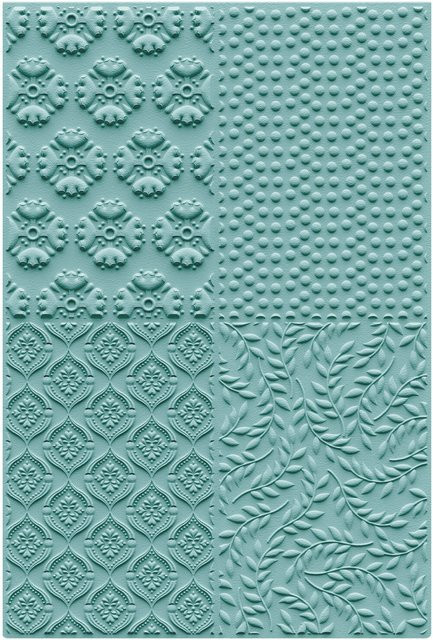 Sizzix 3D-Embossing Folder Textured Impressions Posh Patterns in Clear - Bild 1