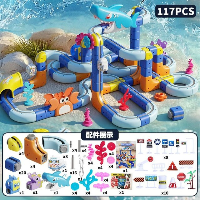 RTBXF Magnetische Track Auto Elektrische Bausteine Unterwasser Welt, Puzzle Spielzeug, ab 3 Jahre - Bild 1