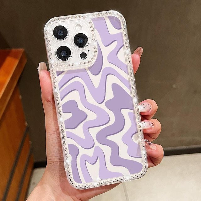 Yiran Bag Transparente TPU Handyhülle mit Streifenmuster für iPhone 16 15 14 13 12 Pro Max Plus – Kristall Silikon Schutzhülle - Bild 1