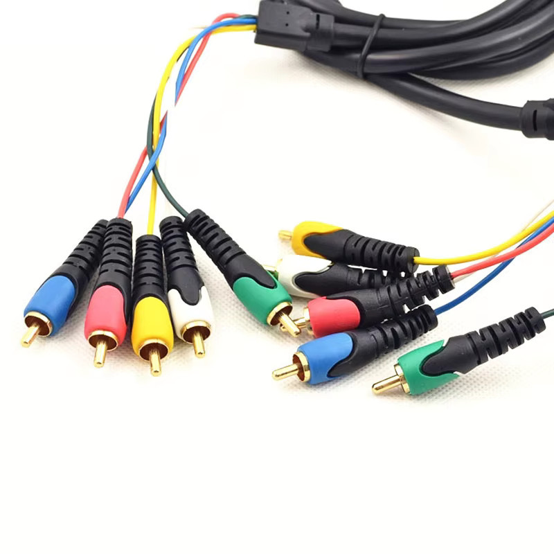 OULLX Audio-Video-AV-Kabel mit 5 RCA-Steckern, vergoldet, 1,8 m Länge, Multicolor - Bild 2