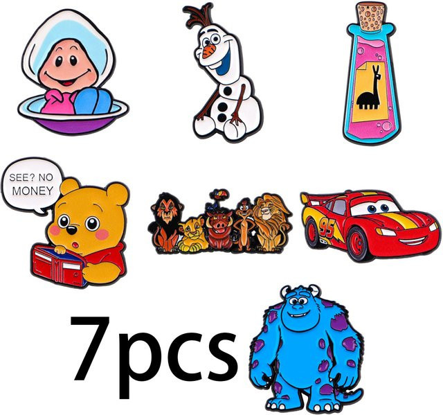 Disney Anime-Emaille-Pins, Cartoon-Monster-Broschen, Bunt - Bild 1