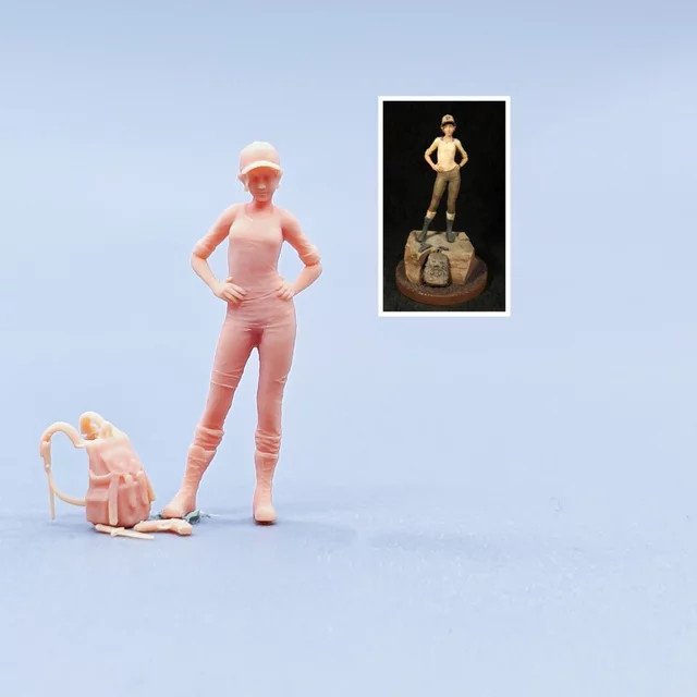 EHCMODEL Figuren Maßstab Modell, Harz, Outdoor Camping Frauen, Einzelfigur, 1:64 - Bild 1