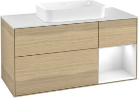 V&B Waschtischunterschrank Finion mit Wandbeleuchtung, Breite: 120 cm, Tiefe: 50,1 cm, Höhe: 50,1 cm, lackiert in Ozeanven - Bild 1