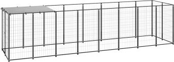 VidaXL Hundezwinger wetterfest aus Metall in Schwarz und Silber B/T/H: 440 x 110 x 110 cm - Bild 1