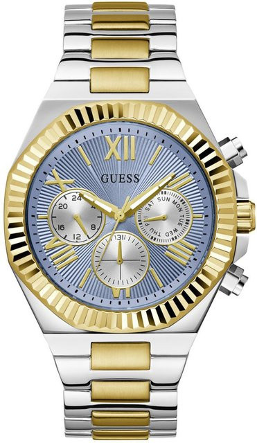 Guess Herrenuhr Equity, Quarz, Edelstahl, Blau, 46 mm, 5 ATM - Bild 1