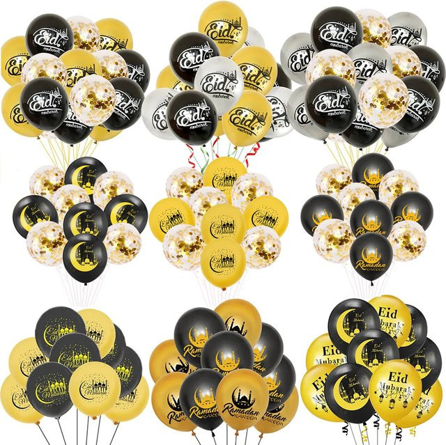 WEIGAO Eid Mubarak Latex Ballons mit Mond und Sternen für Ramadan Kareem Dekorationen - Bild 1
