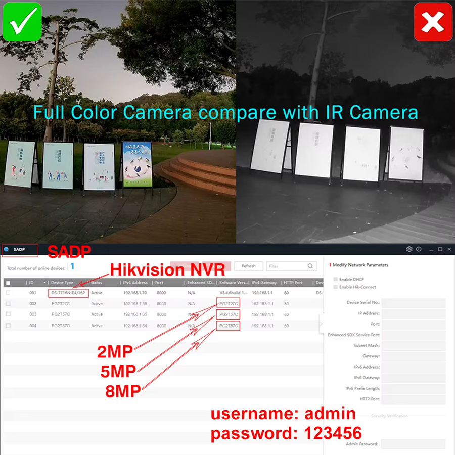 Ziksecu ColorVu PoE IP-Überwachungskamera mit 4K 5MP 8MP Auflösung, integriertem Mikrofon und 24/7 Farbüberwachung in Weiß - Bild 2