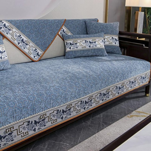Super Six Sofakissenbezug im modernen chinesischen Stil aus Chenille Jacquard, quadratisch, B/B: 70 x 70 cm - Bild 1
