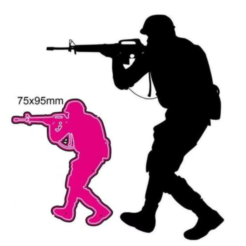 Metall Stanzform Soldat für Papierhandwerk und Bastelarbeiten als Schneidwerkzeug und Prägeschablone - Bild 2