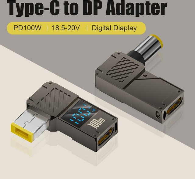 PD100W USB-C auf DC Barrel Jack Adapter Netzteil für Typ-C Ladegeräte - Bild 1