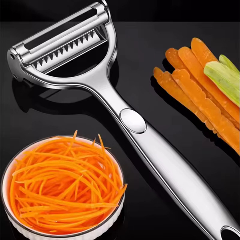 Kitchya 2in1 Edelstahl Gemüse- und Kartoffelschäler in Silber - Bild 4