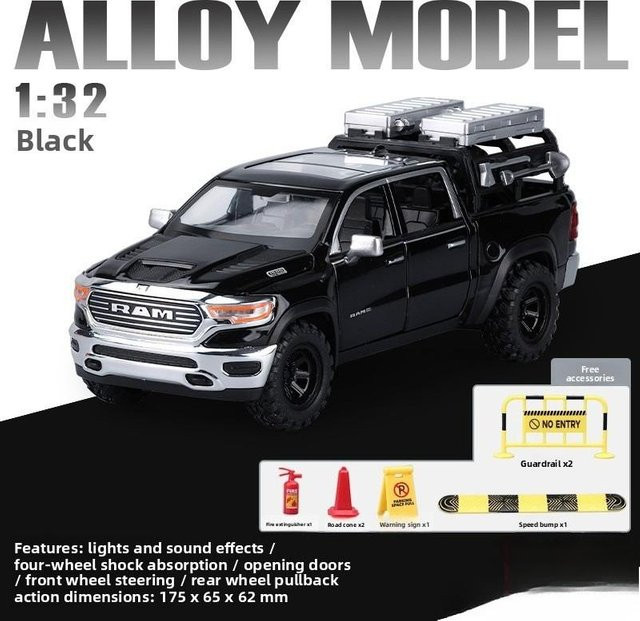 Linyi toy car Ram 1500 Pickup Modell, 1:32, Geländefahrzeug, mit Licht und Sound, ab 14 Jahren - Bild 1