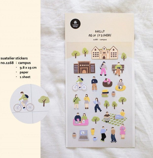 Suatelier Campus-Papieraufkleber für Scrapbook und DIY-Dekoration, Mehrfarbig - Bild 1