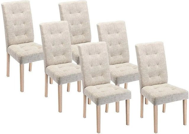 Vente-unique Stuhl Villosa in Creme mit Stoff und Holz, Breite: 48 cm, Tiefe: 48 cm, Höhe: 48 cm - Bild 1
