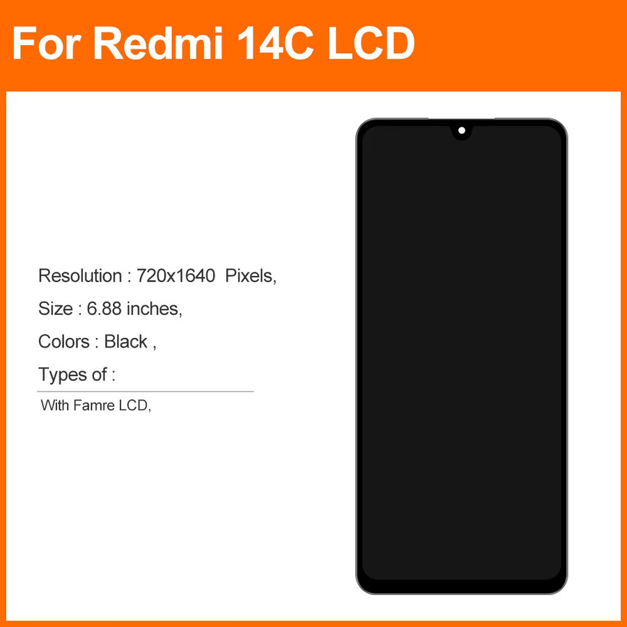 Xiaomi Redmi 14C LCD Display Touchscreen Digitizer Montage in Schwarz für 2411DRN47C und 2409BRN2CA Ersatzdisplay - Bild 3