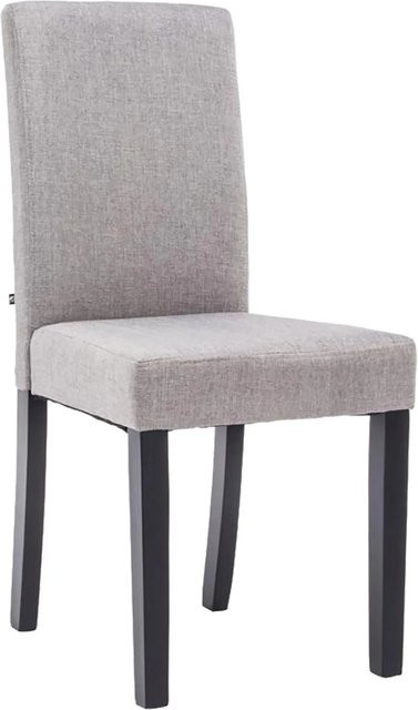 DELUKE Esszimmerstuhl DALAN in Hellgrau mit schwarzen Holzbeinen, B/T/H: 41 x 47 x 91 cm - Bild 1