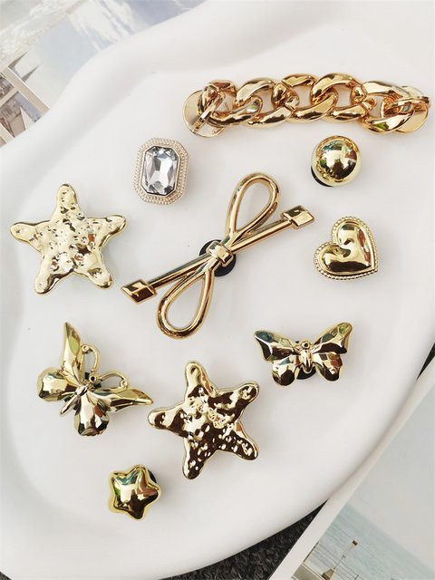 LIN KING Schuh Charms, Goldene Kette, Bowtie, Stern, Damen - Bild 1