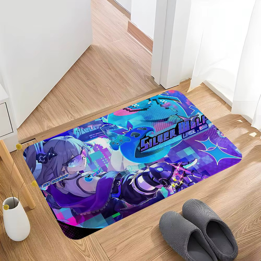 Silver Wolf Lv999 Honkai Star Rail Bodenmatte Retro Design Rutschfester Teppich für Wohnzimmer und Küche in Multicolour - Bild 2