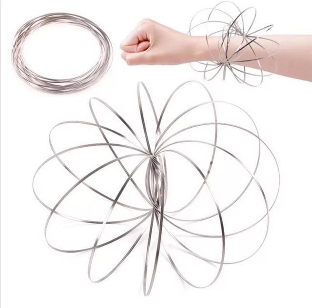 Meade Anti-Stress Flow Ring aus Edelstahl in Silber – Kinetisches 3D-Sensorik-Armband zur Dekompression - Bild 1