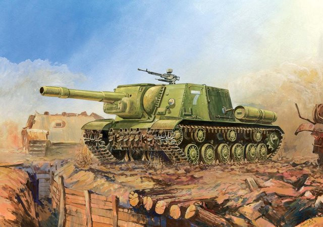 Zvezda Soviet Self-Propelled Gun ISU-152, Fahrzeug, 1:100 - Bild 1