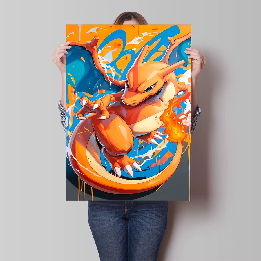 Glurak Pokemon Leinwandbild von TAKARA TOMY als modernes Wandbild in Mehrfarbig - Bild 2