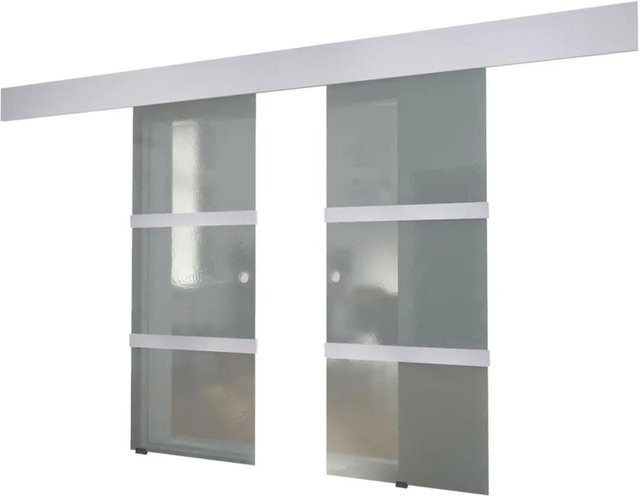 vidaXL Doppelschiebetür aus Glas in Transparent, B/H: 205,0 x 75,0 cm - Bild 1