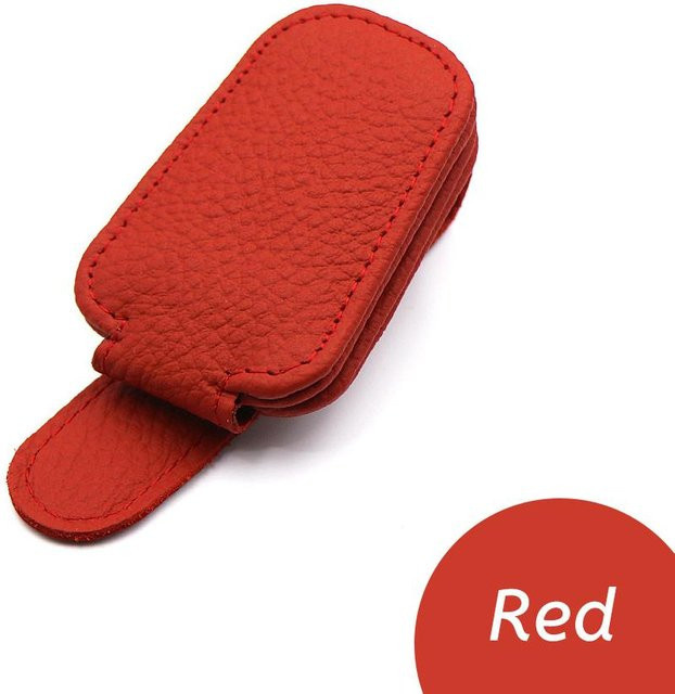 YJMP Brillenclip Leder, Rot - Bild 1