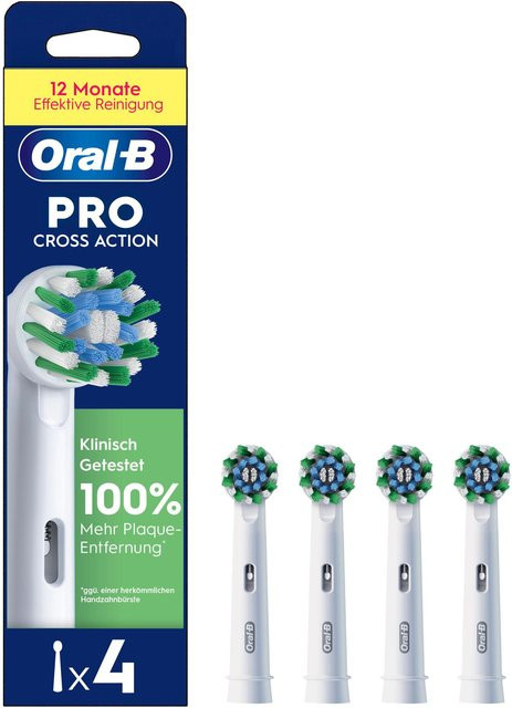 Oral-B Pro CrossAction Aufsteckbürsten, 4 Stück, weiß - Bild 1