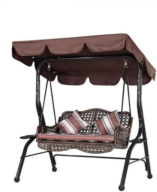 SHhengxi Ersatz-Überdachung für Garten-Hängematten und Schaukeln aus Polyester, Farbe: Kaffeebraun, B/T/H: 195 x 125 x 15 cm - Bild 1
