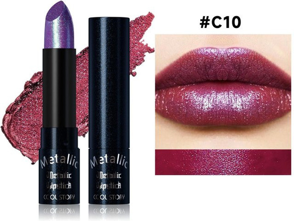 Metallischer Lippenstift, Blau, Damen