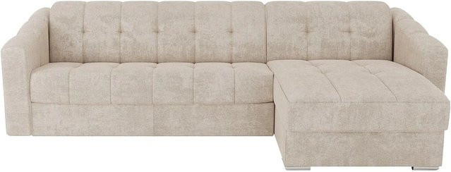 Vente-unique Schlafsofa Darielo in Beige, modernes L-Shape Sofa mit Stoffbezug und reversibler Liegefläche, Breite: 275 cm - Bild 1
