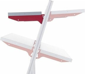 Rocholz Ablageboden SYSTEM FLEX mit hohen Trägerarmen Typ B, B/T: 100 x 40 cm, Farben: RAL 9006 und RAL 3003 - Bild 1