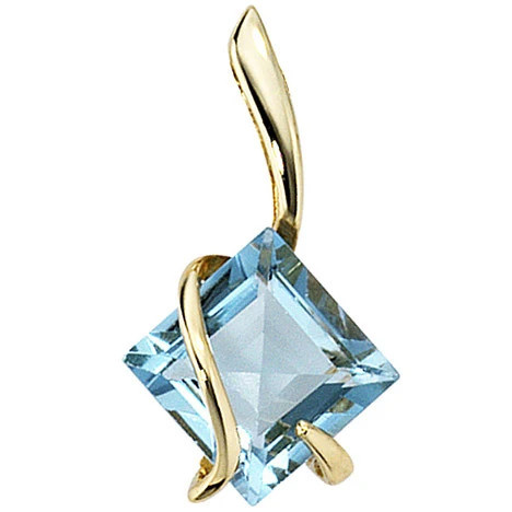 Colfem Anhänger 375 Gelbgold, Edeltopas, Blau, Unisex - Bild 1