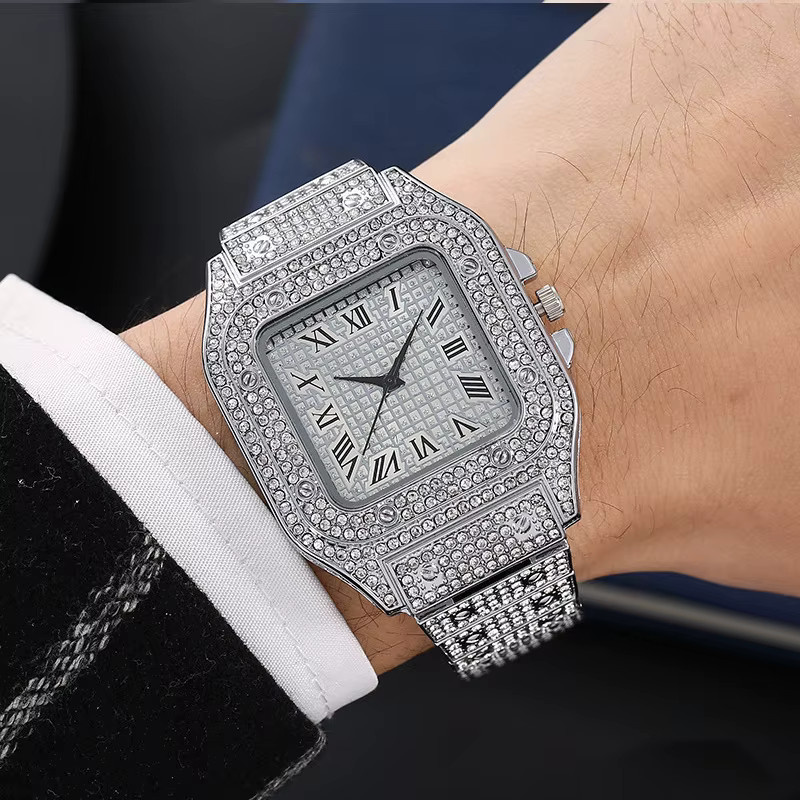 TVK Armbanduhr, Quarz, Messing, Gold, Diamant, Herren - Bild 4