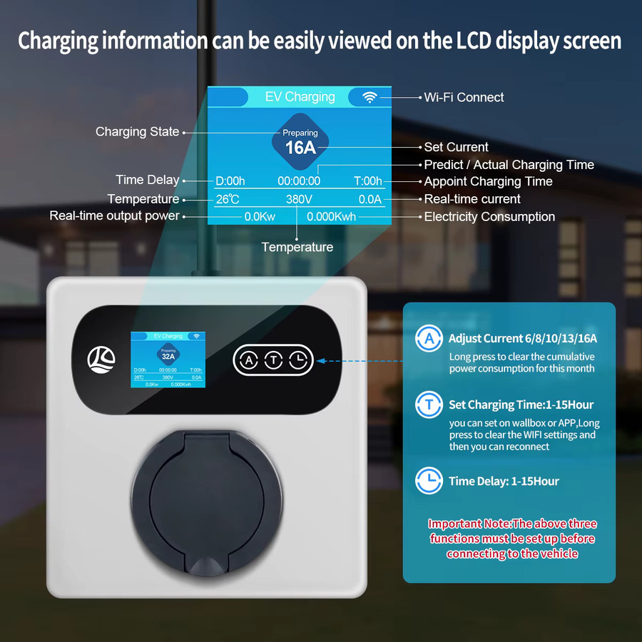Kolanky EV-Ladegerät Wallbox 11KW mit CEE auf Typ 2 Steckdose, White, Tuya App Steuerung und Zeitverzögerung 1-15 Stunden - Bild 2