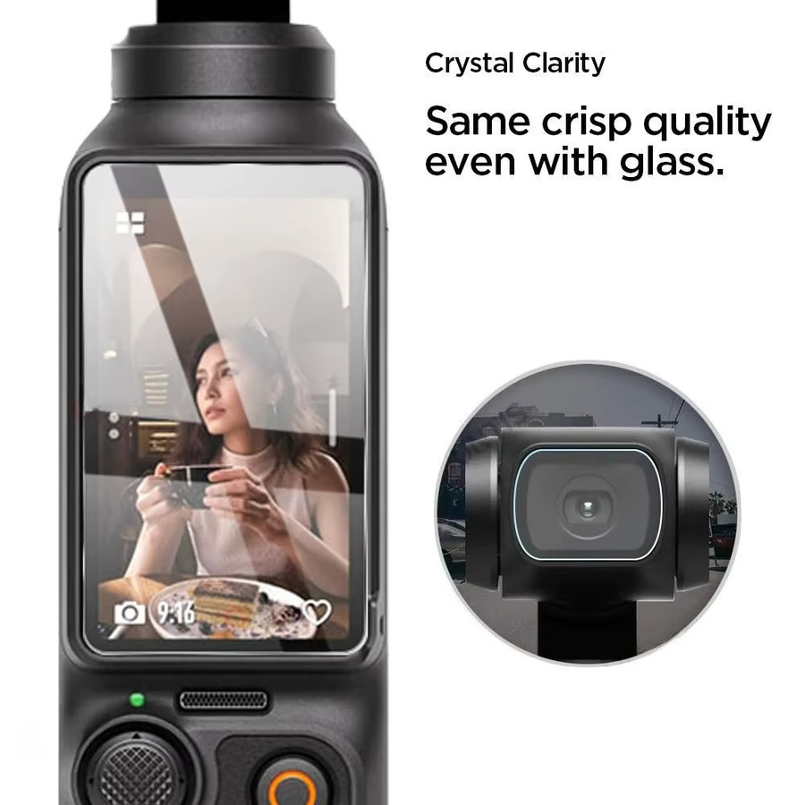 DJI OSMO Pocket 3 und Pocket 4 Schutzfolie aus gehärtetem Glas für Bildschirm und Objektiv, transparent - Bild 2