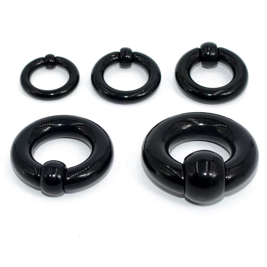Captive Bead Ring, Acryl, Schwarz, Unisex - Bild 5