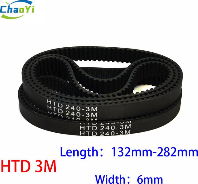 HTD 3M Synchronriemen mit geschlossenem Regelkreis, Breite: 6 mm, Farbe: Schwarz - Bild 1