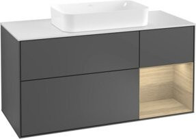 V&B Waschtischunterschrank Finion in Anthrazit mit offenem Regal, Breite: 120 cm, Tiefe: 50,1 cm, Höhe: 50,1 cm - Bild 1