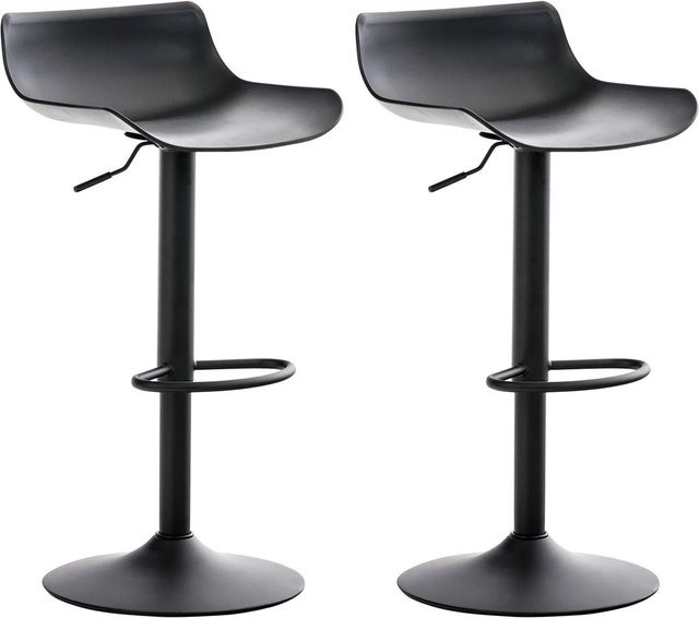 DELUKE Barhocker 2er Set JUTO höhenverstellbar in Schwarz mit Lehne, B/T/H: 43 x 44 x 68,5-94 cm - Bild 1