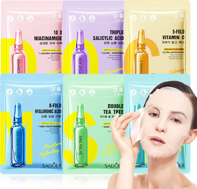 SADOER Gesichtmaske, Niacinamid, Vitamin C, Hyaluronsäure - Bild 1