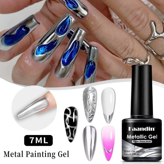 Faandin Nagellack, Metallic Silber, 24oz - Bild 1