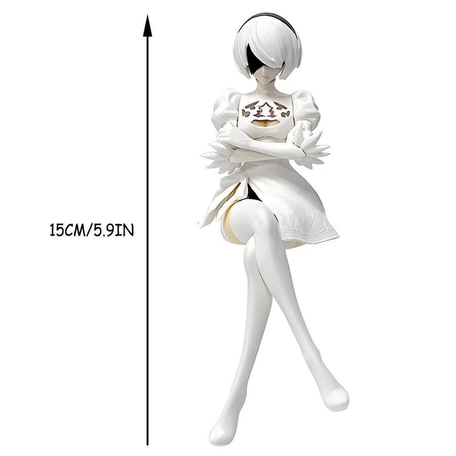Sammlerfigur ZXZ in Sitzposition, schwarz-weiß, aus PVC, Höhe: 13 cm - Bild 2