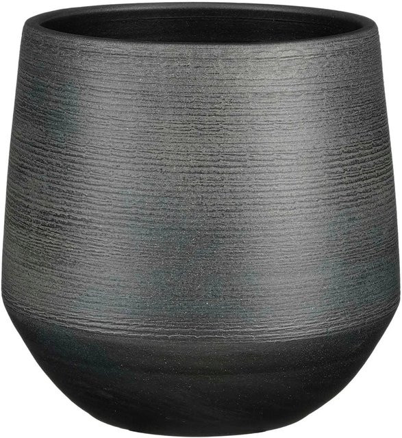 Mica Decorations Übertopf Evora aus Terrakotta-Ton in Schwarz, Durchmesser: 24 cm, Höhe: 23 cm - Bild 1