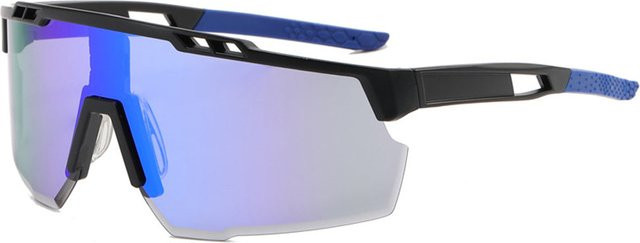 Techsuit 9963 Sportsonnenbrille, Unisex, Vollrand, Schwarz Blau - Bild 1