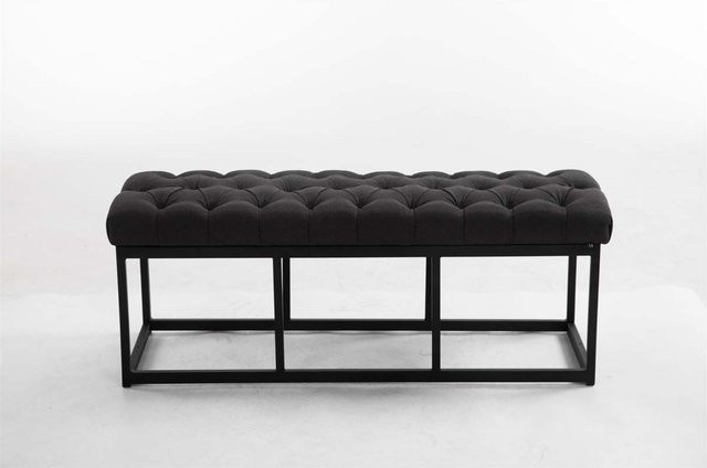 TPFLiving Sitzbank Amor in Dunkelgrau mit matt schwarzem Gestell, Breite: 120 cm - Bild 1