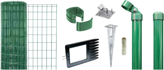 Metallzaun-Set Alberts Fix-Clip Pro Schweißgitter aus Stahl, grün, Höhe: 153 cm, Länge: 25 m - Bild 1