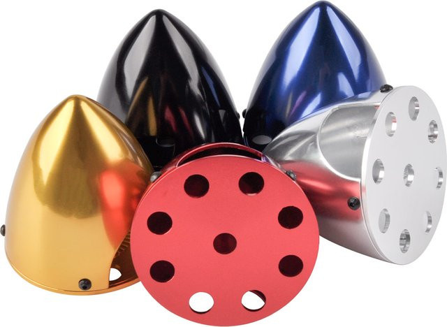 FLIGHT-MODEL.COM Aluminium-2-Blatt-Spinner, RC-Flugzeuge, Rot, Schwarz, Blau - Bild 1